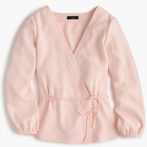 J.Crew Drapey crepe faux-wrap top 8